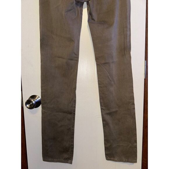 Adriano Goldschmied AG The Edie Mid-Rise Skinny Straight Jeans- Olive Green Size - Picture 8 of 15